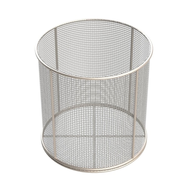 Anysizebasket Round Wire Mesh Basket: 9Dia. x 9H, 304 SS, 3/16 Rod Frame, No Handles, Mesh: 4 x .063 TMT-090RND090-N04S - main